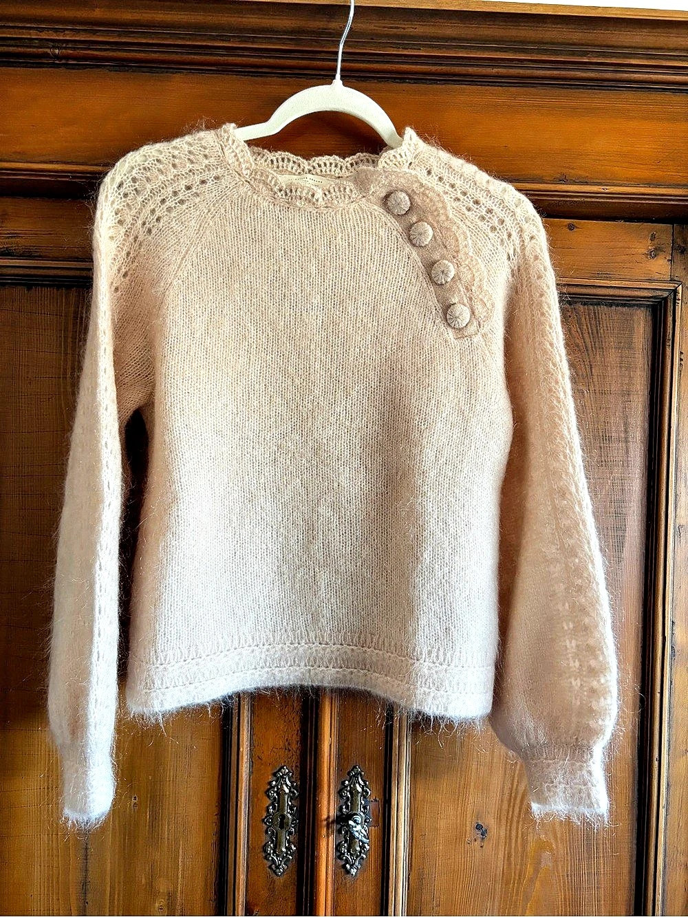 La Maille Sézane Button Detail Sweater in Beige Size XS New without tags